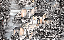 古刹幽磬 程灿 当代 180X90cm 2014年