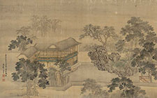 书画高清-休园图-秋 王云 清代 54X93