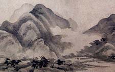 书画图文-白云深处图卷上海博物馆 方从义 元代