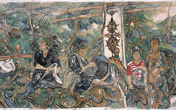 阳光下的葡萄架 范扬 当代 260cm x 482cm 纸本设色 2014年