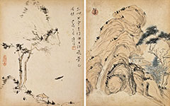 书画图文-四时山水 溥儒 近代 甲戌（1934年）作103×32