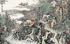 遊湖上亭 计建清 当代 68x68cm