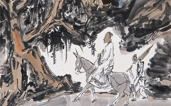 荆溪白石出 范扬 当代 144.5cm x 36.5cm 纸本设色 2013年