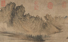 书画高清-云山图 方从义 元代 27X144.5cm