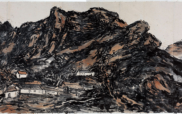 石板岩 范扬 当代 500x200纸本水墨 2006