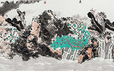 溪山无尽之四 王跃奎 当代 136x34cm 2013