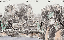溪碧云深龙脑桥 王跃奎 当代 136x34cm 2012