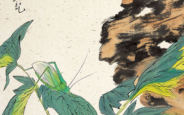 画芥子园草虫 范扬 当代 2010年44.4x35cm纸本设色