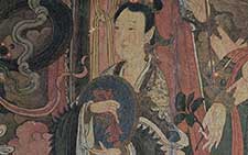 书画高清-法海寺壁画 明代 帝释梵天局部 女侍从