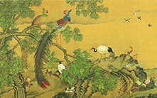 书画图文-百鸟朝凤 佚名 宋代 绢本40x933-2