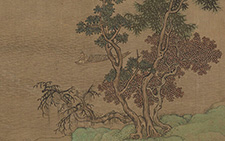 书画图文-山水图 盛懋 元代 30.3×24.4 东京国立博物馆.