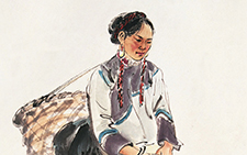 彝族妇女（大凉山写生之九） 汤文选 当代 33cm×26cm 1957 年