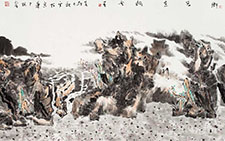 家乡总在烟雨里 王跃奎 当代 136x68cm 2011年