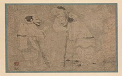 书画图文-人形图 赵孟頫 元代 23.9×27.4cm