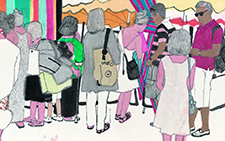 法国阿尔集市 杜大恺 当代 69×260cm 2011