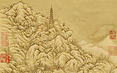 书画图文-西湖十景之断桥残雪高宗 佚名 清代