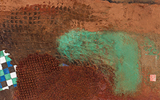 风景－1 王伯勋 当代 38×46cm 板上布本矿物质色粉2007年 私人收藏