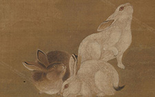 书画图文-三兔图 佚名(龚吉款) 清代 绢本67.3×40.6