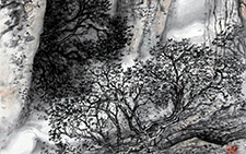 秋风起处见村烟 程灿 当代 180X90cm 2007年