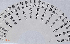 钱选诗三首扇面 龙友 当代 30×63cm 2013年