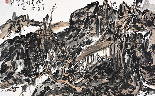 山中无一事 煮荼待客来 范扬 当代 41cm x 56cm 纸本设色 2013年