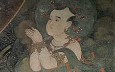 书画图文-善财童子（水月观音图局部） 法海寺壁画 明代