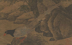 书画高清-山鹧棘雀图 黄居寀 五代十国 绢本97 x 53.6