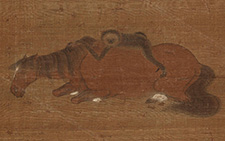 书画图文-马猿猴图 赵雍 元代 32.3×31.7
