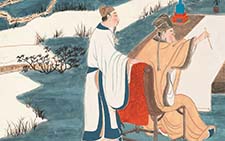 《林泉高致》3 崔自默 当代 工笔重彩四条屏 38×138cm×4