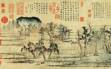 鹊华秋色图 赵孟頫 元代 纸本;28.4x90.2