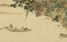 书画图文-赤壁图 仇英 明代 全卷 绢本26.5x548