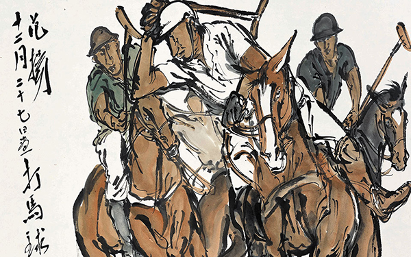 打马球 范扬 当代 43cm x 38cm 纸本设色 2014