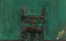 鼎 王伯勋 当代 70X50cm 板上纸本矿物质色粉 2013 私人收藏