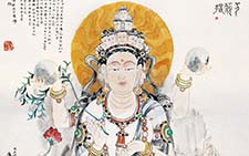 八臂观音 崔自默 当代 70X139cm.2008年