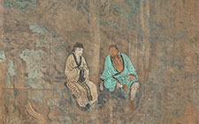 书画图文-二仙谈道图（纯阳殿神龛背面） 元代