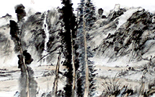 清溪烟雨 付熙云 当代 2011年135cmX22.5cm