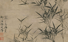 书画图文-竹石图轴 顾安 元代 绢本 170.7x99.7故宫