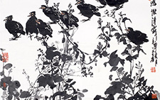 一声早鸣傲清霜 刘文孝 当代 90x90