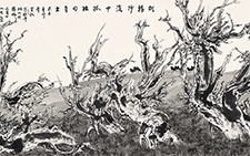 胡杨沙漠中孤独的勇士 计建清 当代 63x173cm