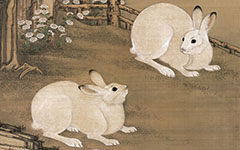 书画高清-梧桐双兔图 冷枚 清代 绢本176.2×95