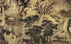书画图文-雪景山水图 戴进 明代 绢本 144.2x78