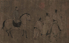 书画图文-游骑图卷 佚名 宋代 47x195