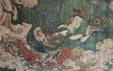 书画高清-法海寺壁画 赴会图 飞天 明代 西侧局部展示