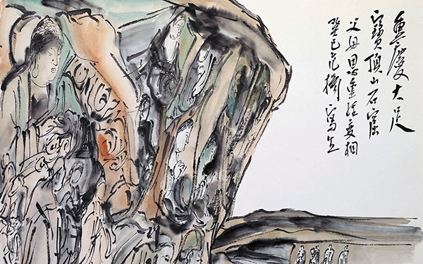 重庆大足宝顶山石窟父母恩重经变相 范扬 当代 27.5x41.5cm 纸本设色 2013年