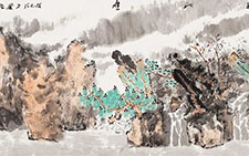 雨过江喧 王跃奎 当代 136x34cm 2013