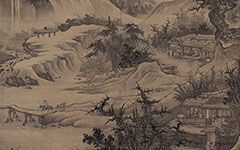 书画图文-山庄高逸图 李在 明代 绢本188.8x109.1