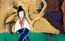 戏曲人物8 丁立人 当代 重彩 20cmX30cm 2002