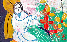 戏曲人物3 丁立人 当代 重彩 20cmX30cm 2002