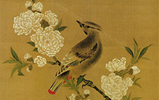 书画图文-桃花山鸟图 佚名 宋代 绢本23.8X24.4