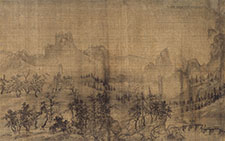 书画图文-树色清远 佚名 宋代 绢本 25x651
